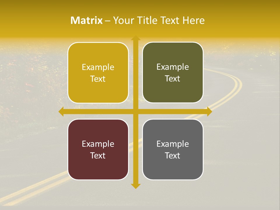 A Road With A Curve In The Middle Surrounded By Trees PowerPoint Template
