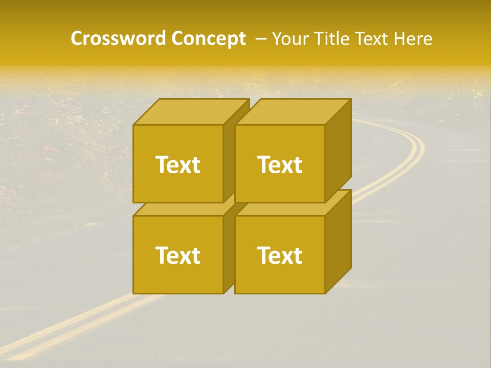 A Road With A Curve In The Middle Surrounded By Trees PowerPoint Template