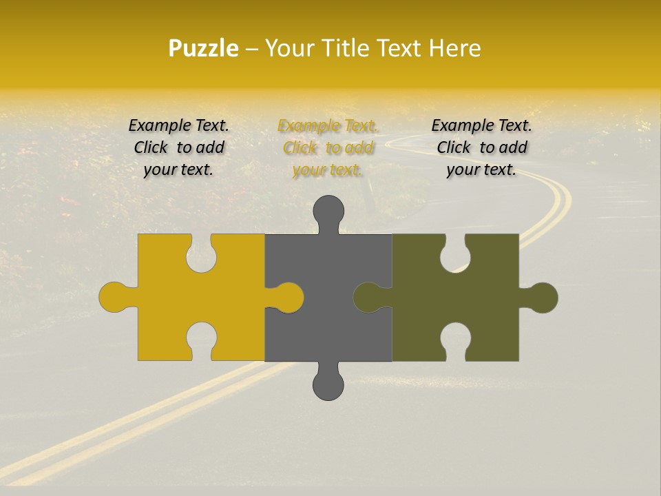 A Road With A Curve In The Middle Surrounded By Trees PowerPoint Template