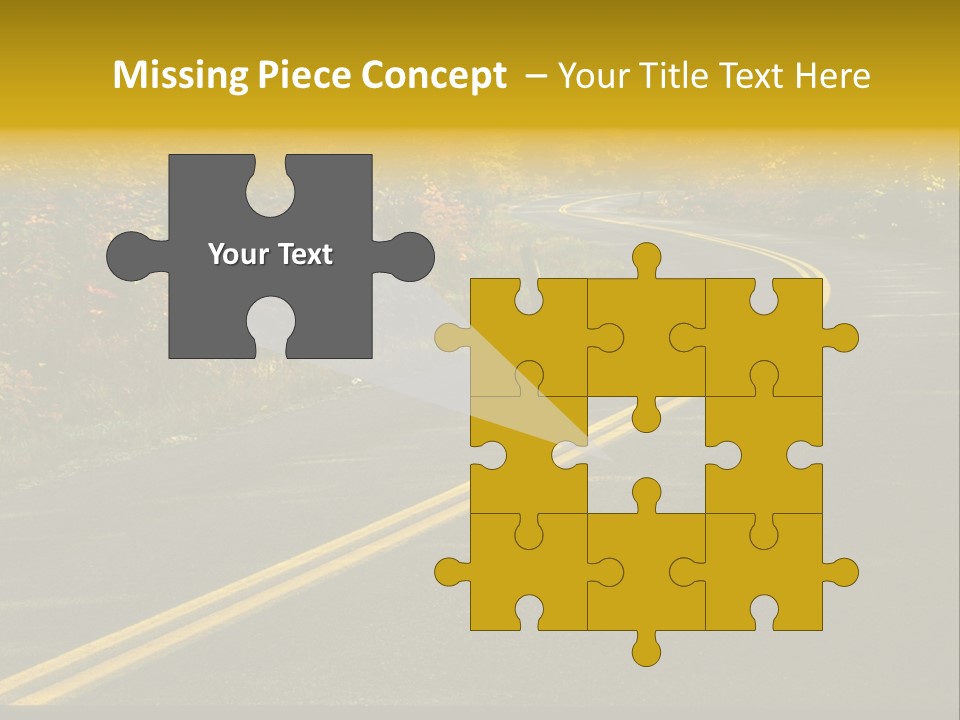 A Road With A Curve In The Middle Surrounded By Trees PowerPoint Template