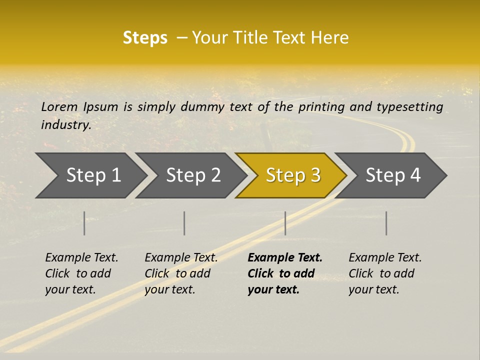 A Road With A Curve In The Middle Surrounded By Trees PowerPoint Template