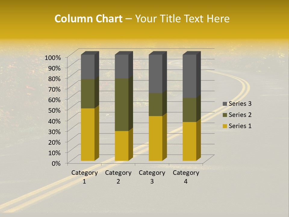 A Road With A Curve In The Middle Surrounded By Trees PowerPoint Template