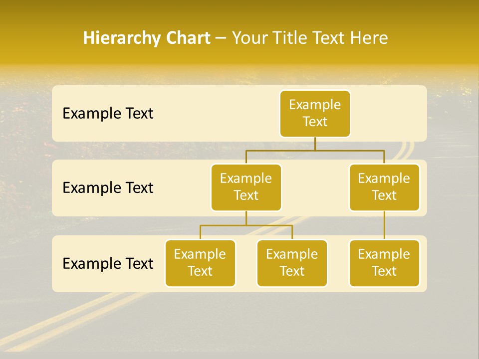 A Road With A Curve In The Middle Surrounded By Trees PowerPoint Template