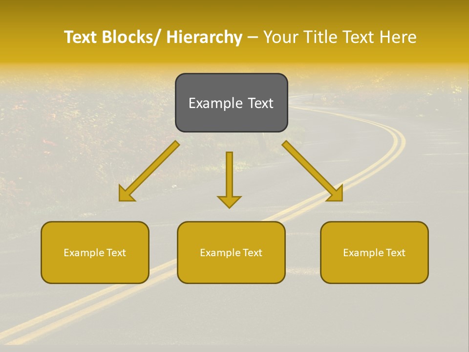 A Road With A Curve In The Middle Surrounded By Trees PowerPoint Template