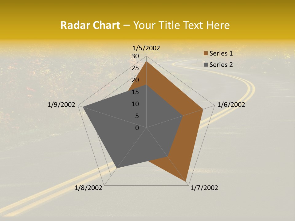 A Road With A Curve In The Middle Surrounded By Trees PowerPoint Template