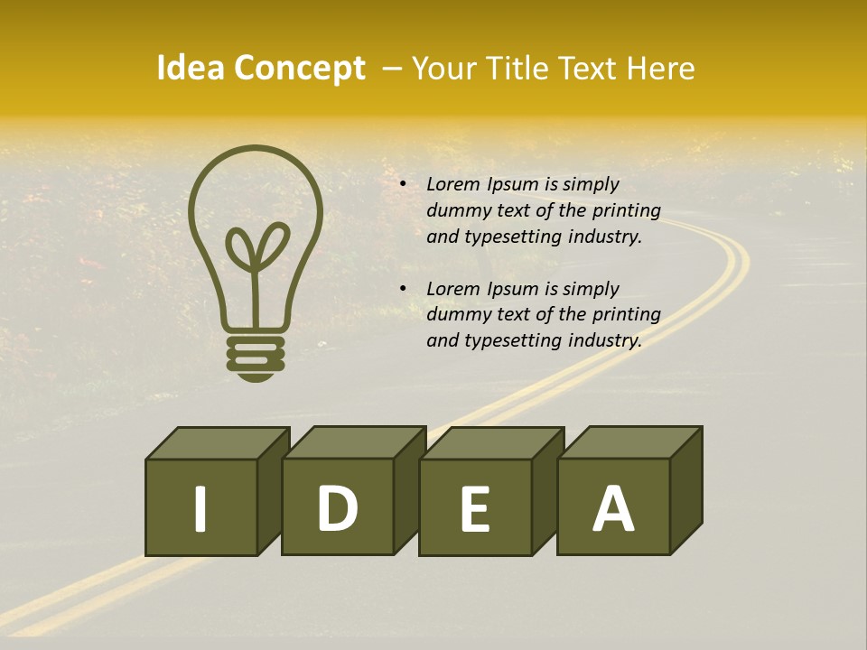 A Road With A Curve In The Middle Surrounded By Trees PowerPoint Template