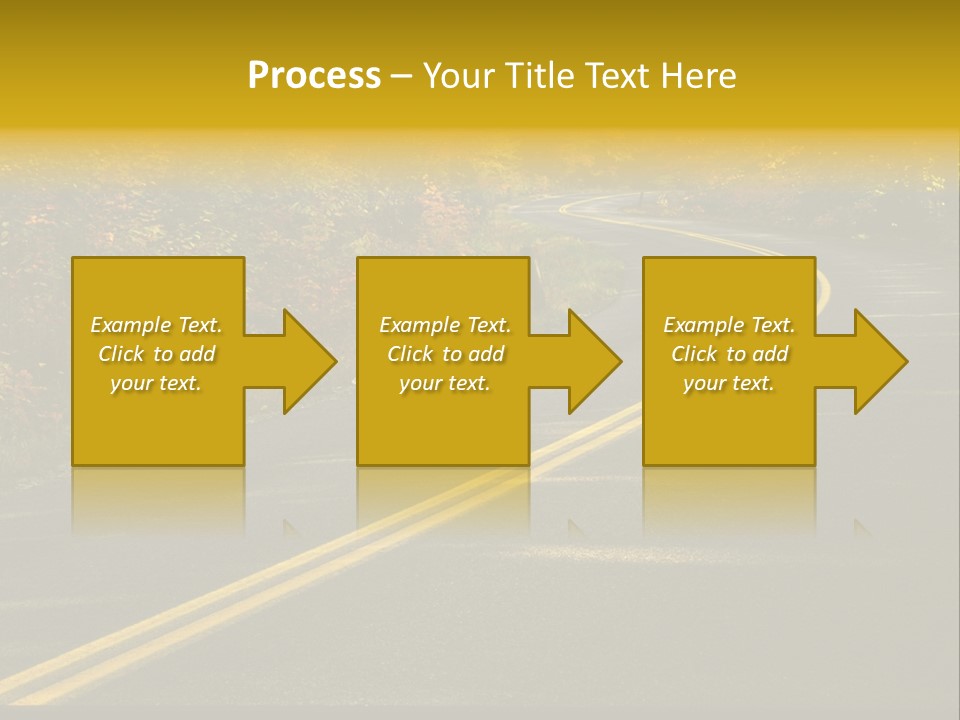 A Road With A Curve In The Middle Surrounded By Trees PowerPoint Template