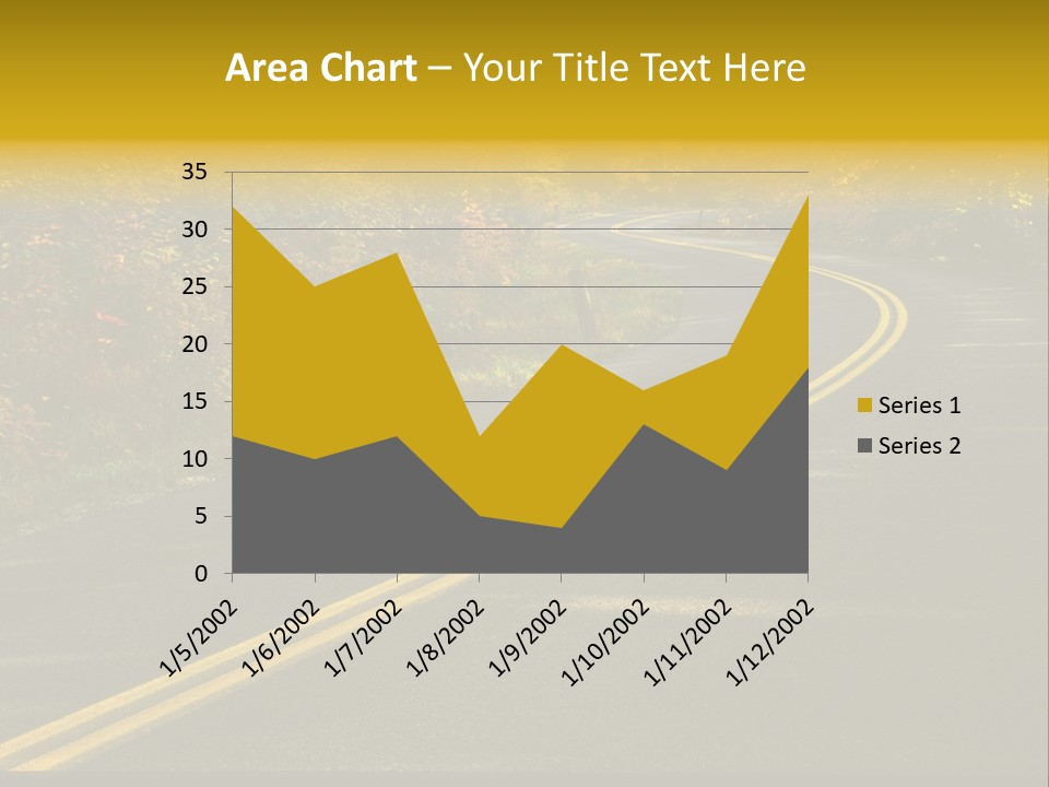 A Road With A Curve In The Middle Surrounded By Trees PowerPoint Template