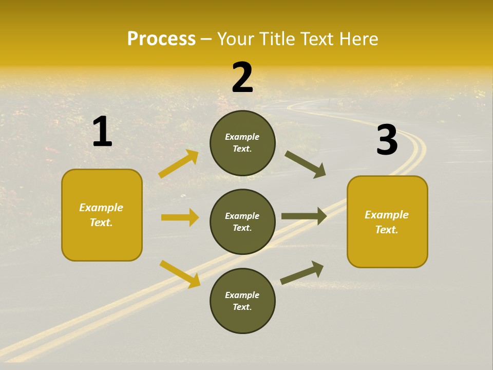 A Road With A Curve In The Middle Surrounded By Trees PowerPoint Template