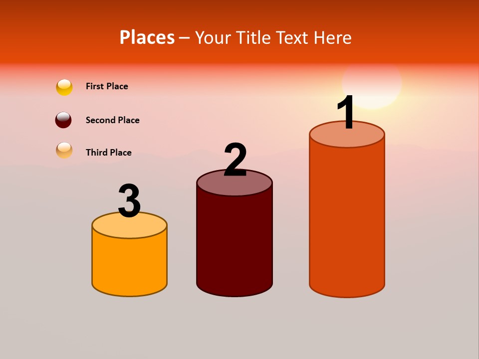 The Sun Is Setting Over A Mountain Range PowerPoint Template
