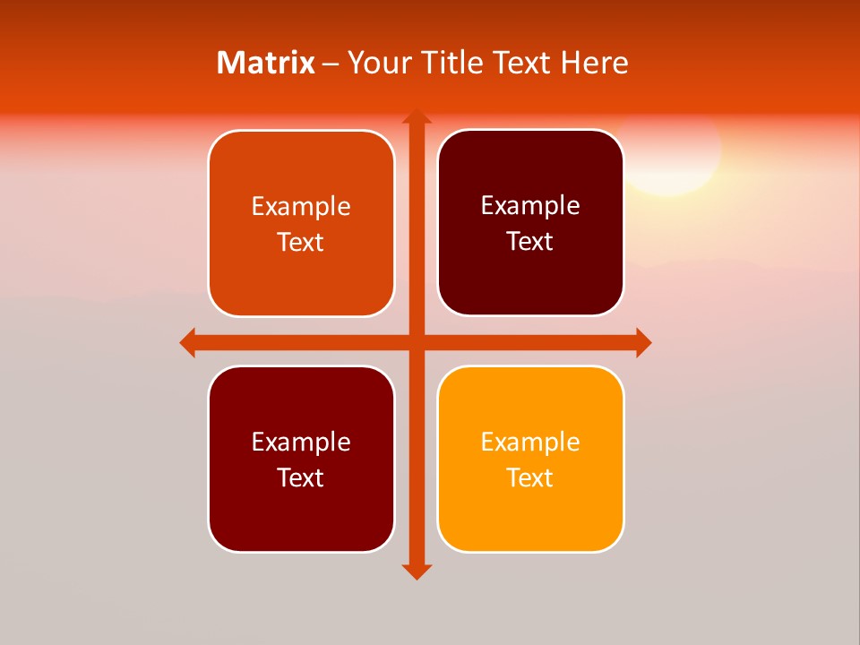 The Sun Is Setting Over A Mountain Range PowerPoint Template