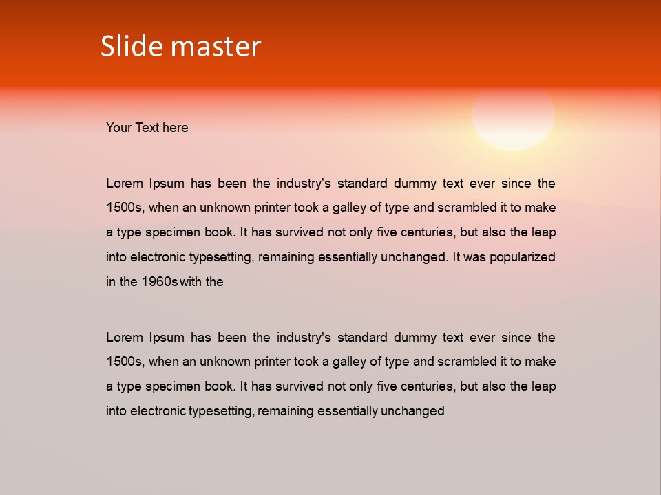 The Sun Is Setting Over A Mountain Range PowerPoint Template