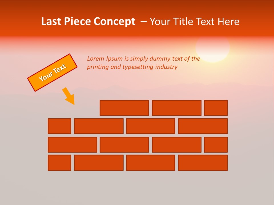 The Sun Is Setting Over A Mountain Range PowerPoint Template