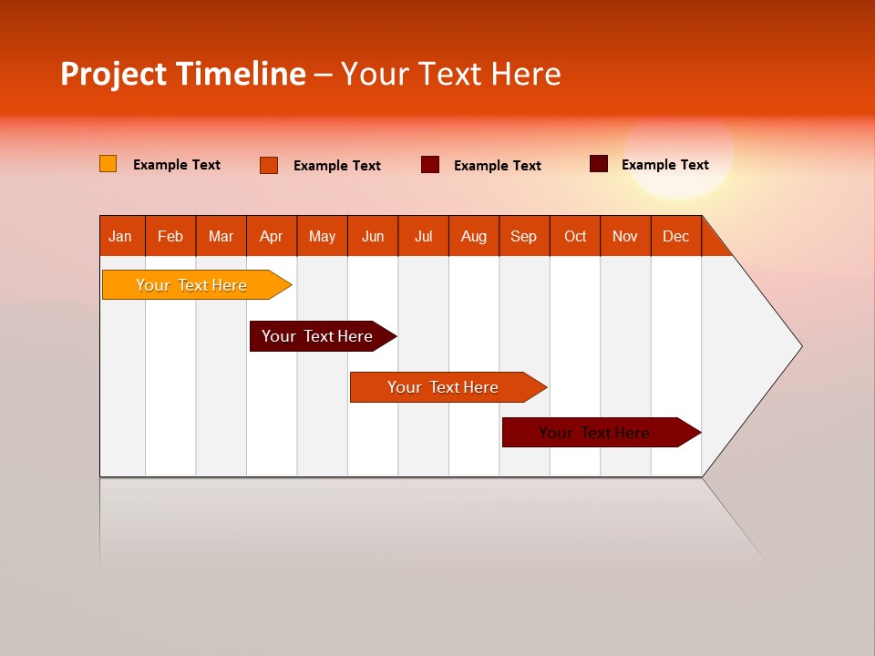 The Sun Is Setting Over A Mountain Range PowerPoint Template