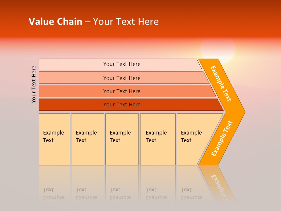 The Sun Is Setting Over A Mountain Range PowerPoint Template