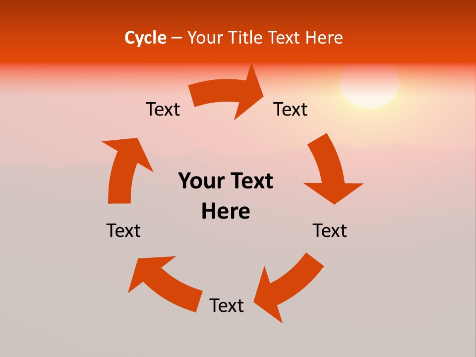The Sun Is Setting Over A Mountain Range PowerPoint Template