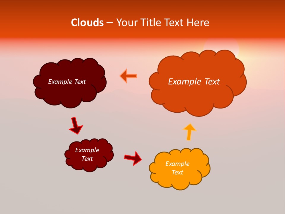 The Sun Is Setting Over A Mountain Range PowerPoint Template