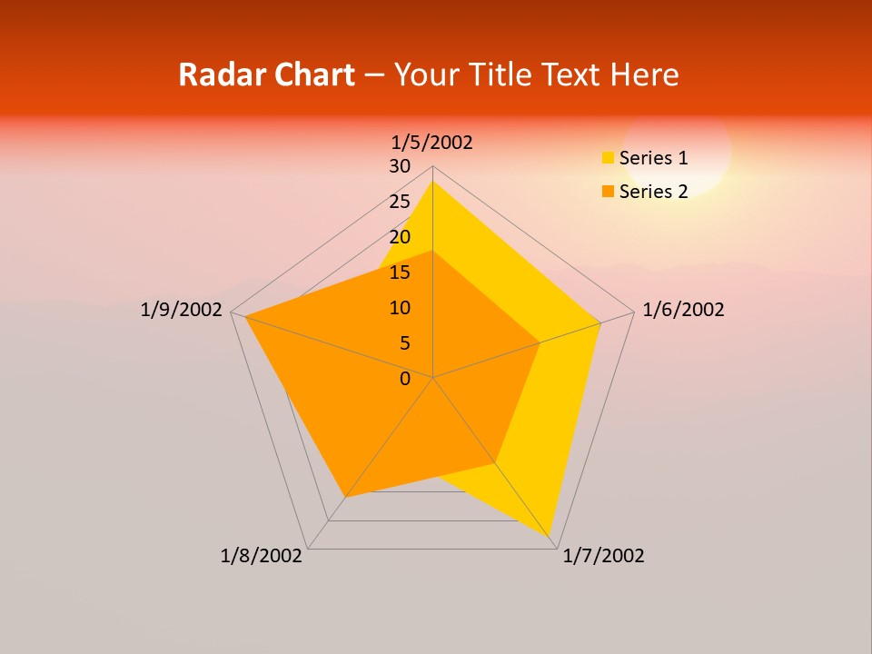 The Sun Is Setting Over A Mountain Range PowerPoint Template