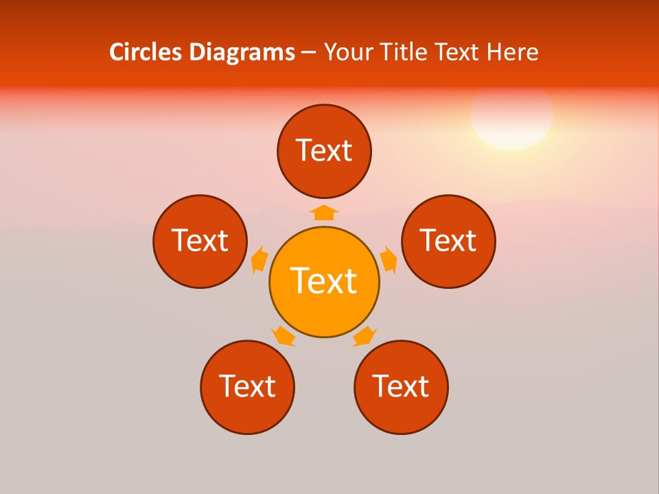 The Sun Is Setting Over A Mountain Range PowerPoint Template