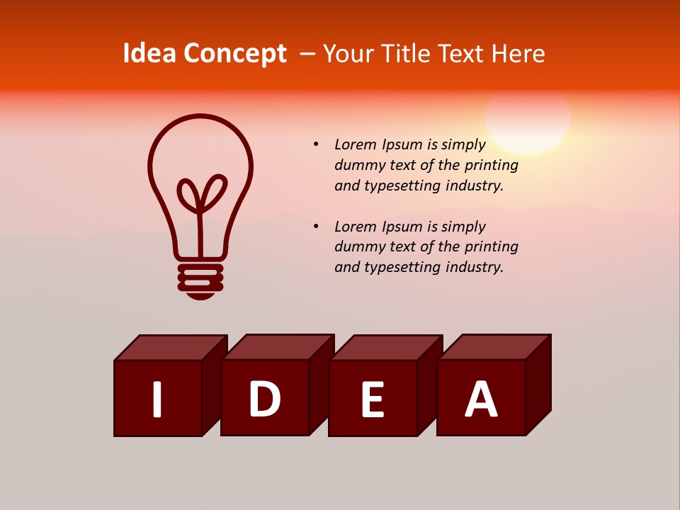 The Sun Is Setting Over A Mountain Range PowerPoint Template