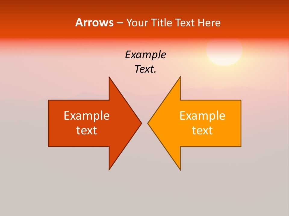 The Sun Is Setting Over A Mountain Range PowerPoint Template