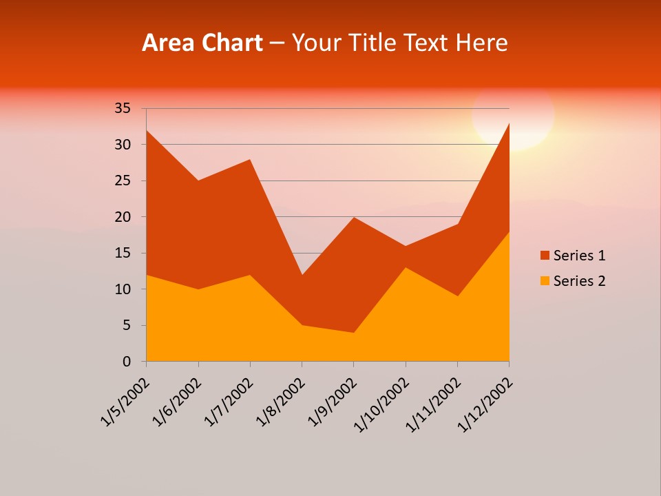 The Sun Is Setting Over A Mountain Range PowerPoint Template