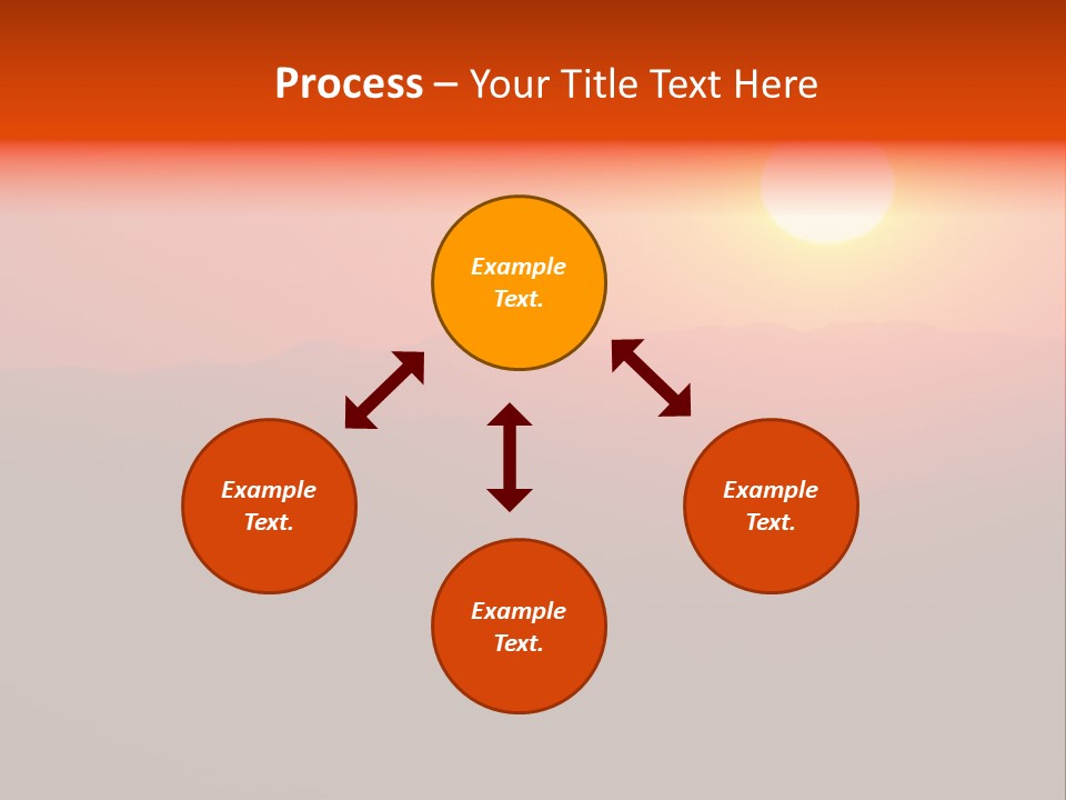The Sun Is Setting Over A Mountain Range PowerPoint Template