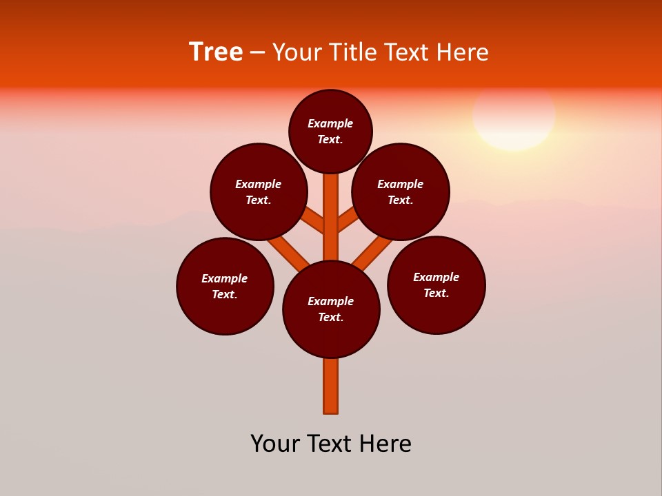 The Sun Is Setting Over A Mountain Range PowerPoint Template