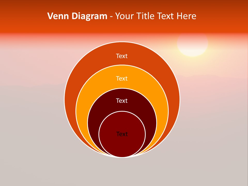 The Sun Is Setting Over A Mountain Range PowerPoint Template