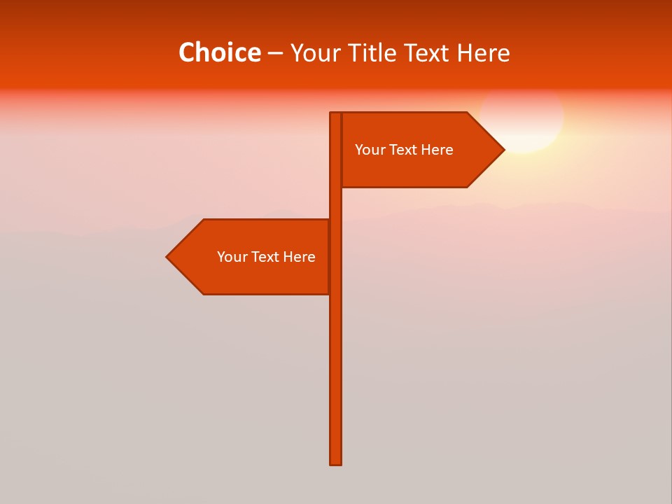 The Sun Is Setting Over A Mountain Range PowerPoint Template