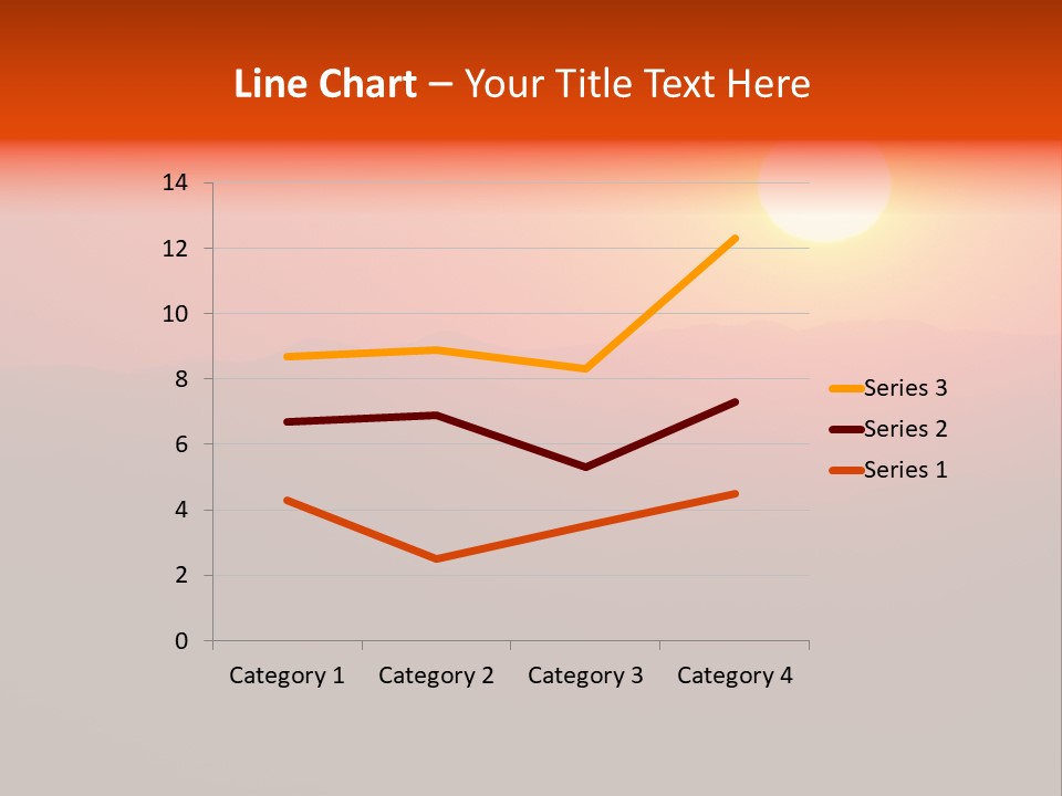 The Sun Is Setting Over A Mountain Range PowerPoint Template
