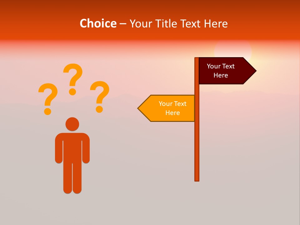 The Sun Is Setting Over A Mountain Range PowerPoint Template