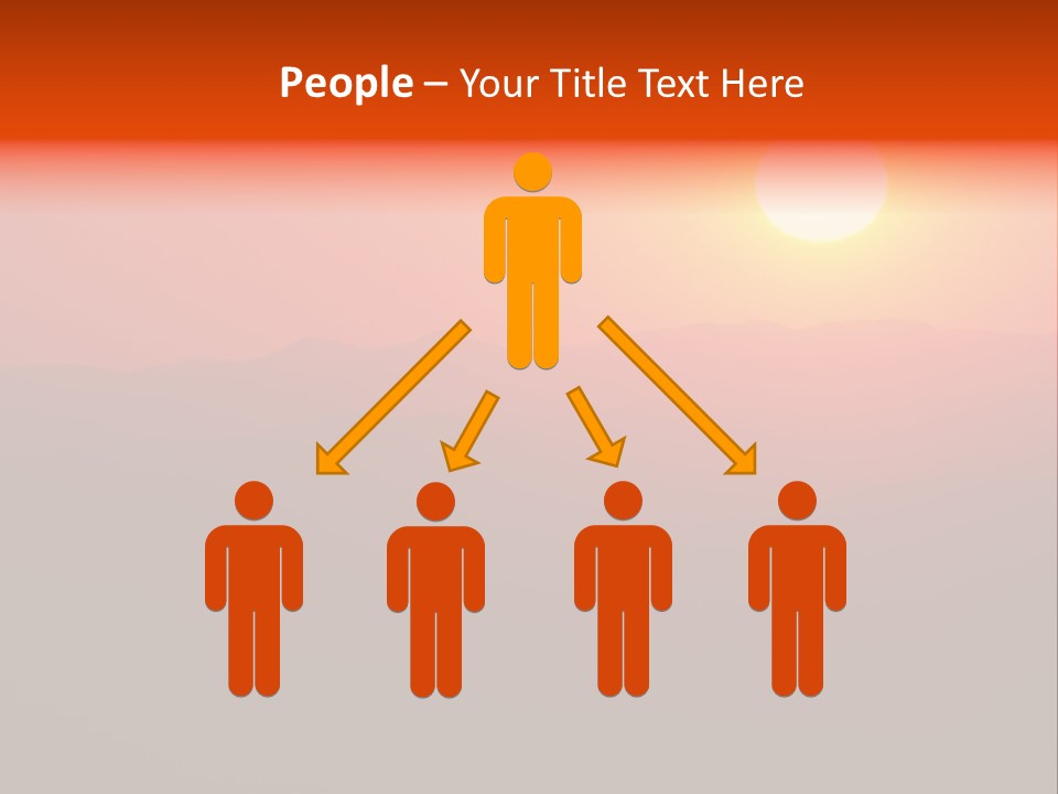 The Sun Is Setting Over A Mountain Range PowerPoint Template