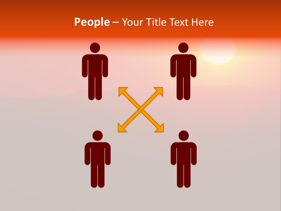 The Sun Is Setting Over A Mountain Range PowerPoint Template