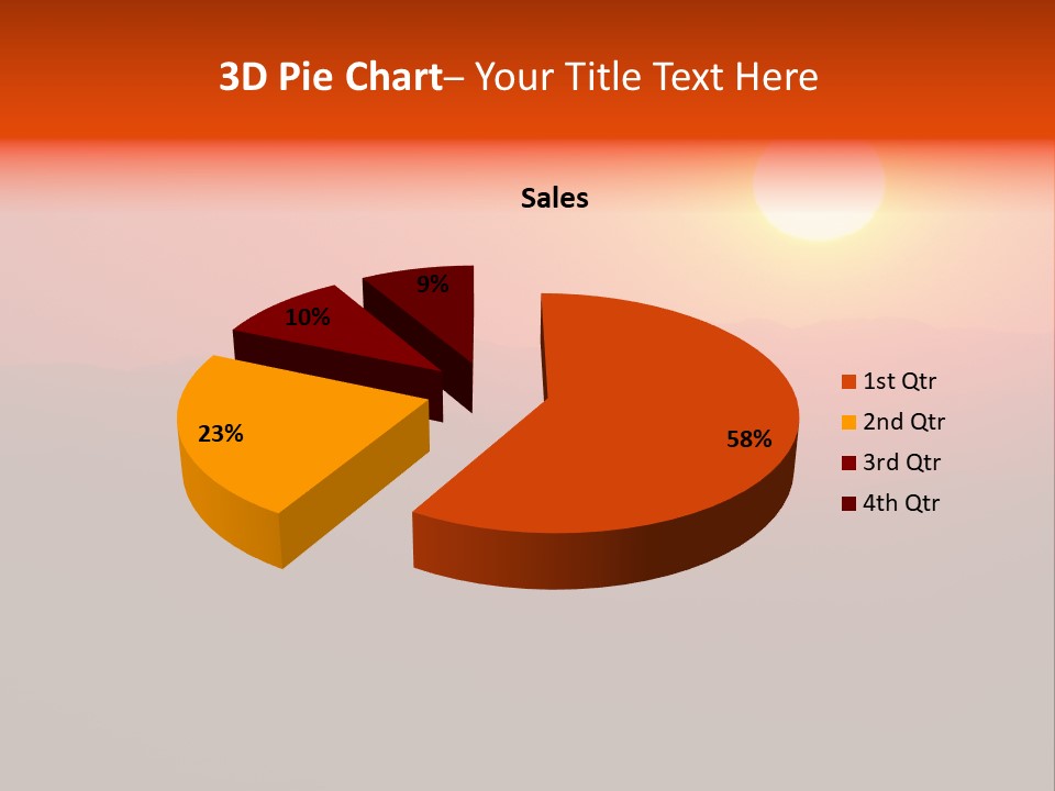 The Sun Is Setting Over A Mountain Range PowerPoint Template