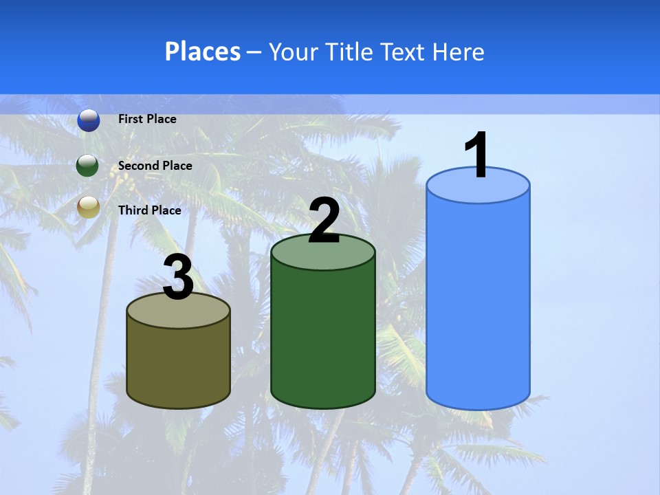 A Palm Tree On The Beach With The Ocean In The Background PowerPoint Template