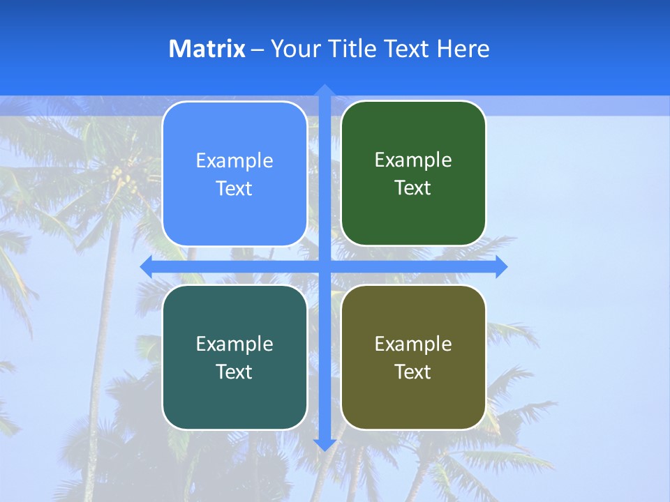 A Palm Tree On The Beach With The Ocean In The Background PowerPoint Template