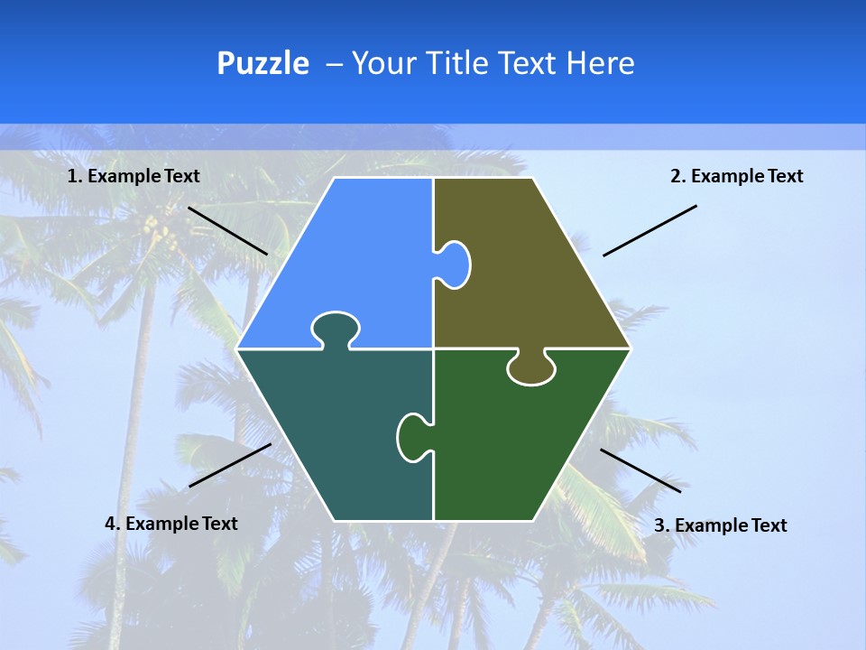 A Palm Tree On The Beach With The Ocean In The Background PowerPoint Template