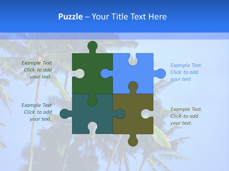 A Palm Tree On The Beach With The Ocean In The Background PowerPoint Template