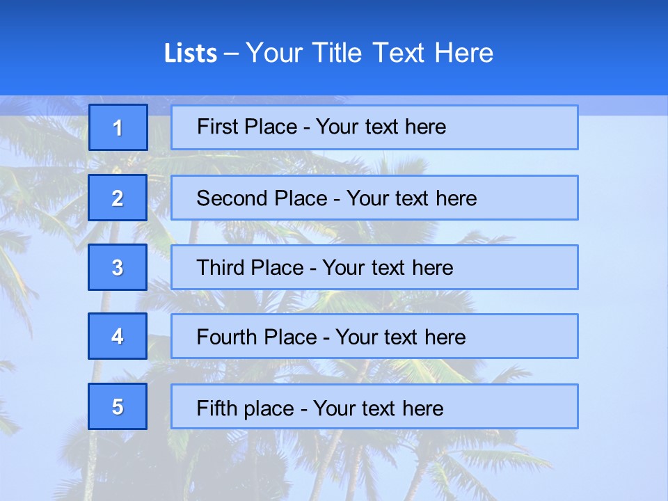 A Palm Tree On The Beach With The Ocean In The Background PowerPoint Template