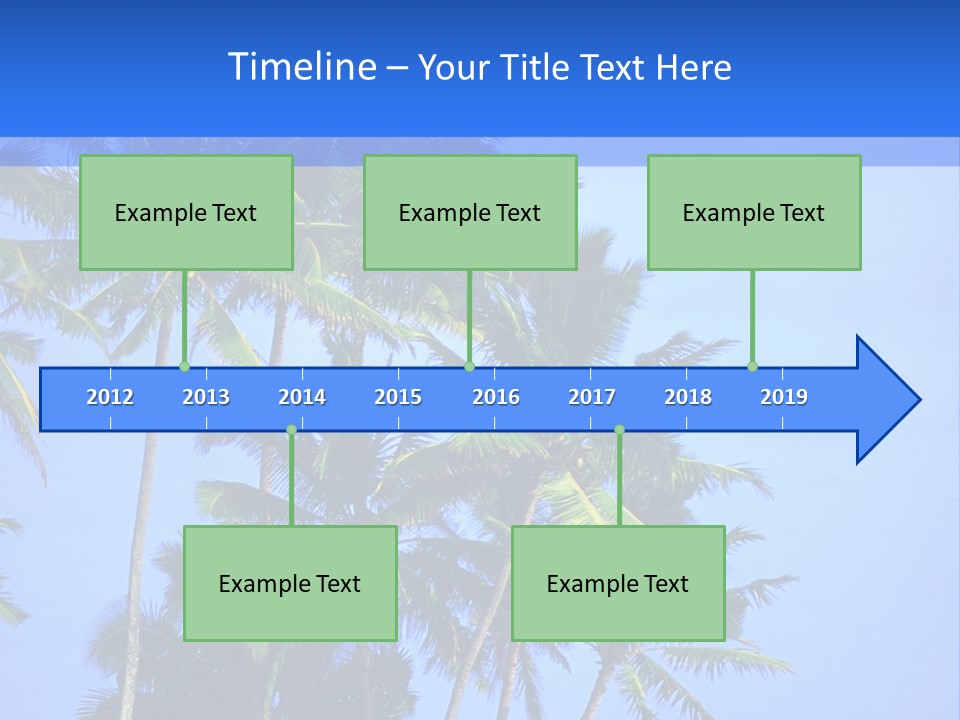 A Palm Tree On The Beach With The Ocean In The Background PowerPoint Template