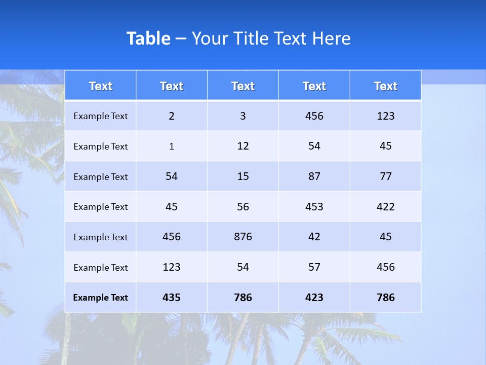 A Palm Tree On The Beach With The Ocean In The Background PowerPoint Template