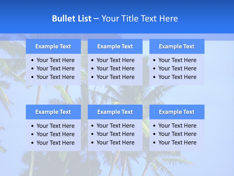 A Palm Tree On The Beach With The Ocean In The Background PowerPoint Template