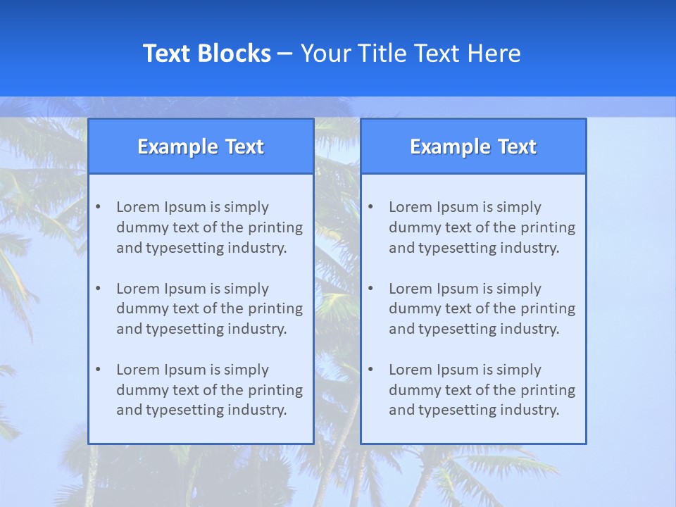 A Palm Tree On The Beach With The Ocean In The Background PowerPoint Template