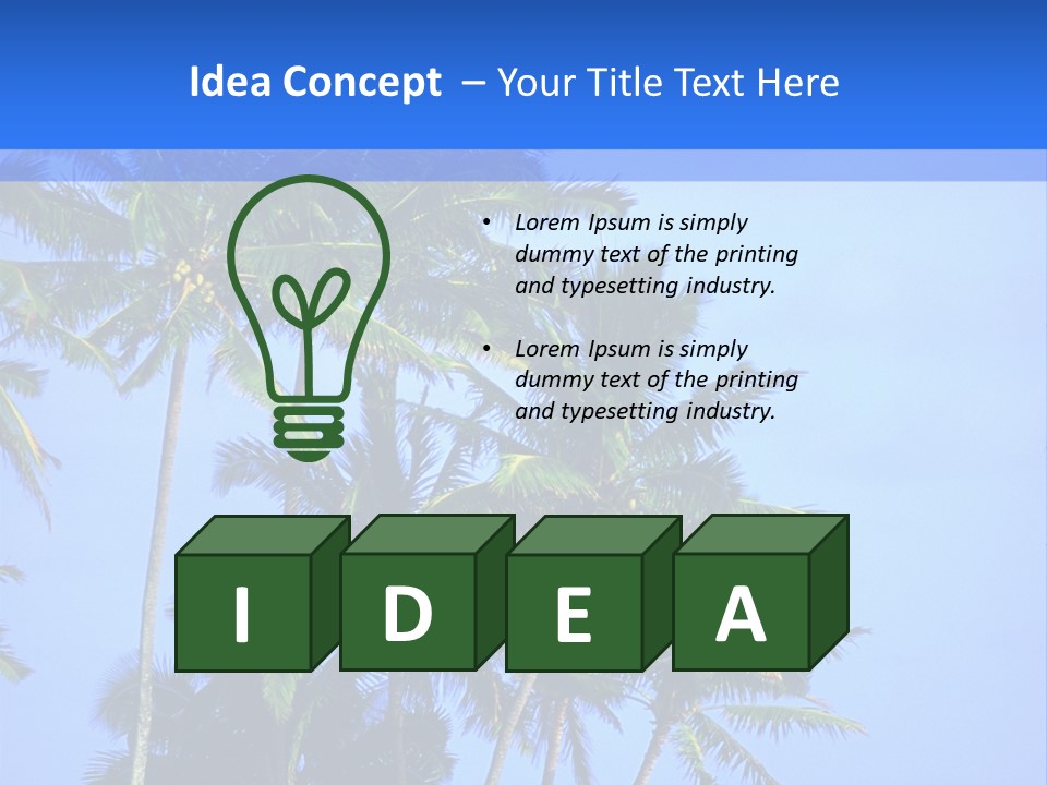 A Palm Tree On The Beach With The Ocean In The Background PowerPoint Template