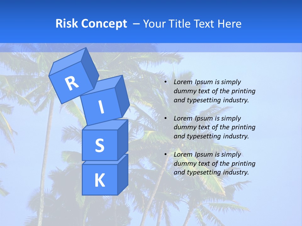 A Palm Tree On The Beach With The Ocean In The Background PowerPoint Template