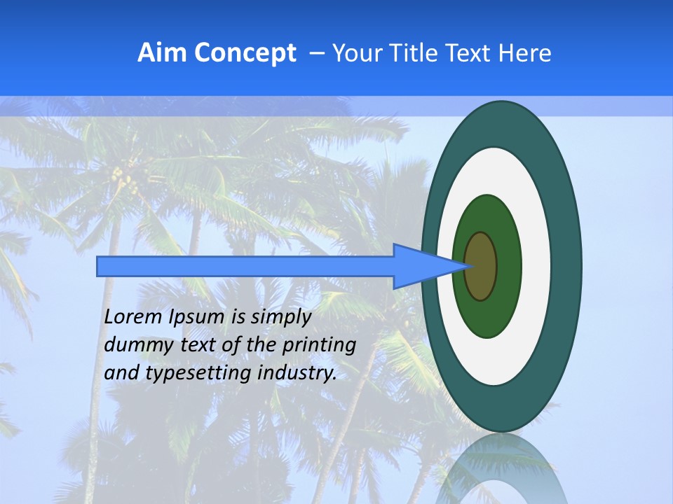 A Palm Tree On The Beach With The Ocean In The Background PowerPoint Template