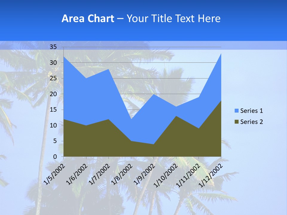 A Palm Tree On The Beach With The Ocean In The Background PowerPoint Template