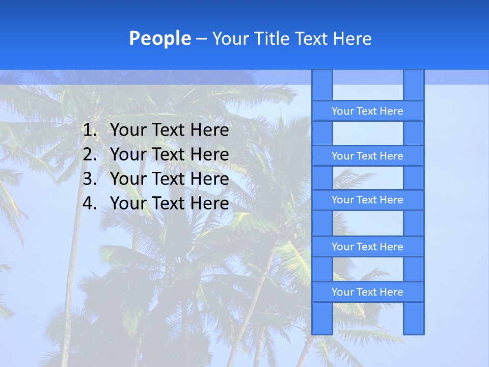 A Palm Tree On The Beach With The Ocean In The Background PowerPoint Template