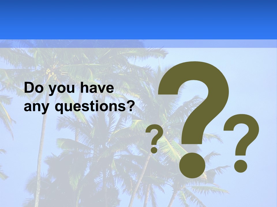 A Palm Tree On The Beach With The Ocean In The Background PowerPoint Template